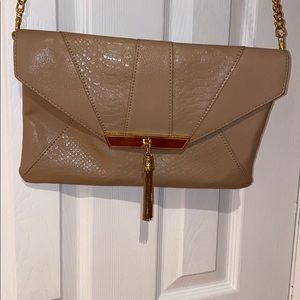 Bebe Beige Bag with gold hardware